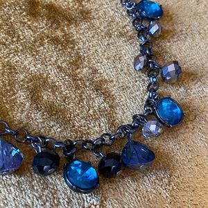 WHBM blue/crystal necklace
